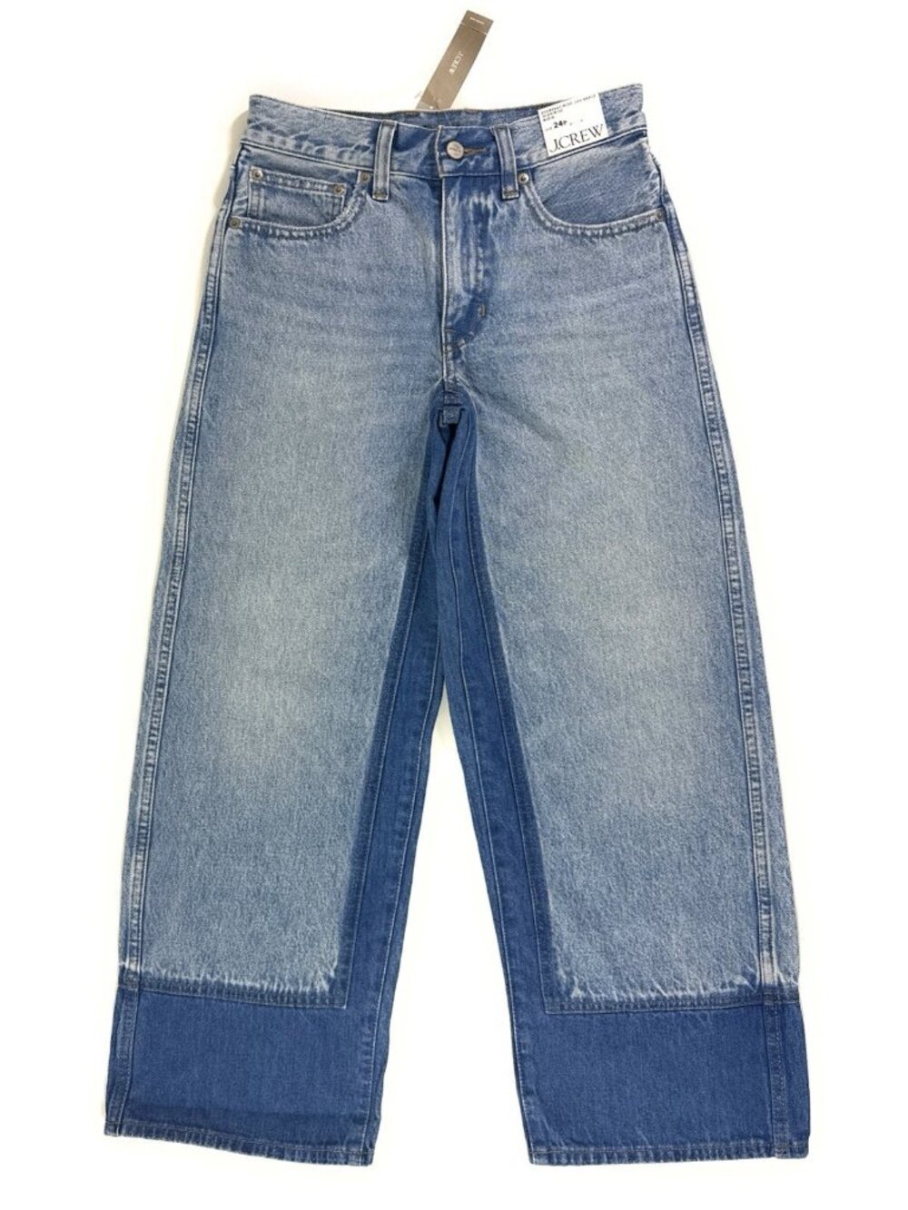 J Crew Everyday Wide-leg Ankle Jean High Rise Size 24 Petite Blair Washblocking